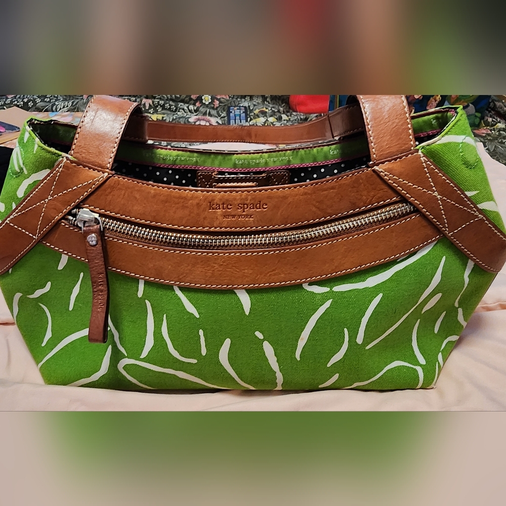 Vintage Green Print Kate Spade Shoulder bag